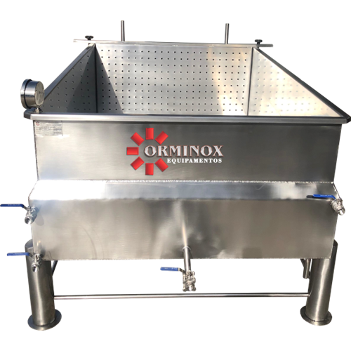 Tanque de queijo capacidade 1000 litros aquecimento a vapor com placa de prensagem