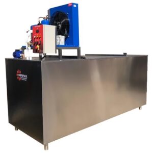 Banco de gelo tanque em aço inox com sistema de refrigeração para pasteurização